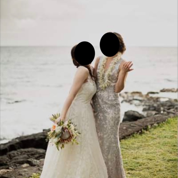 Silver and light pink sheath dress - Picture 4 of 4